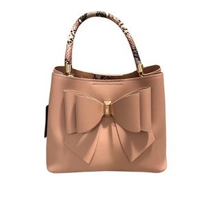 Crossi Beige/Pink Bow Handbag/Crossbody Bag